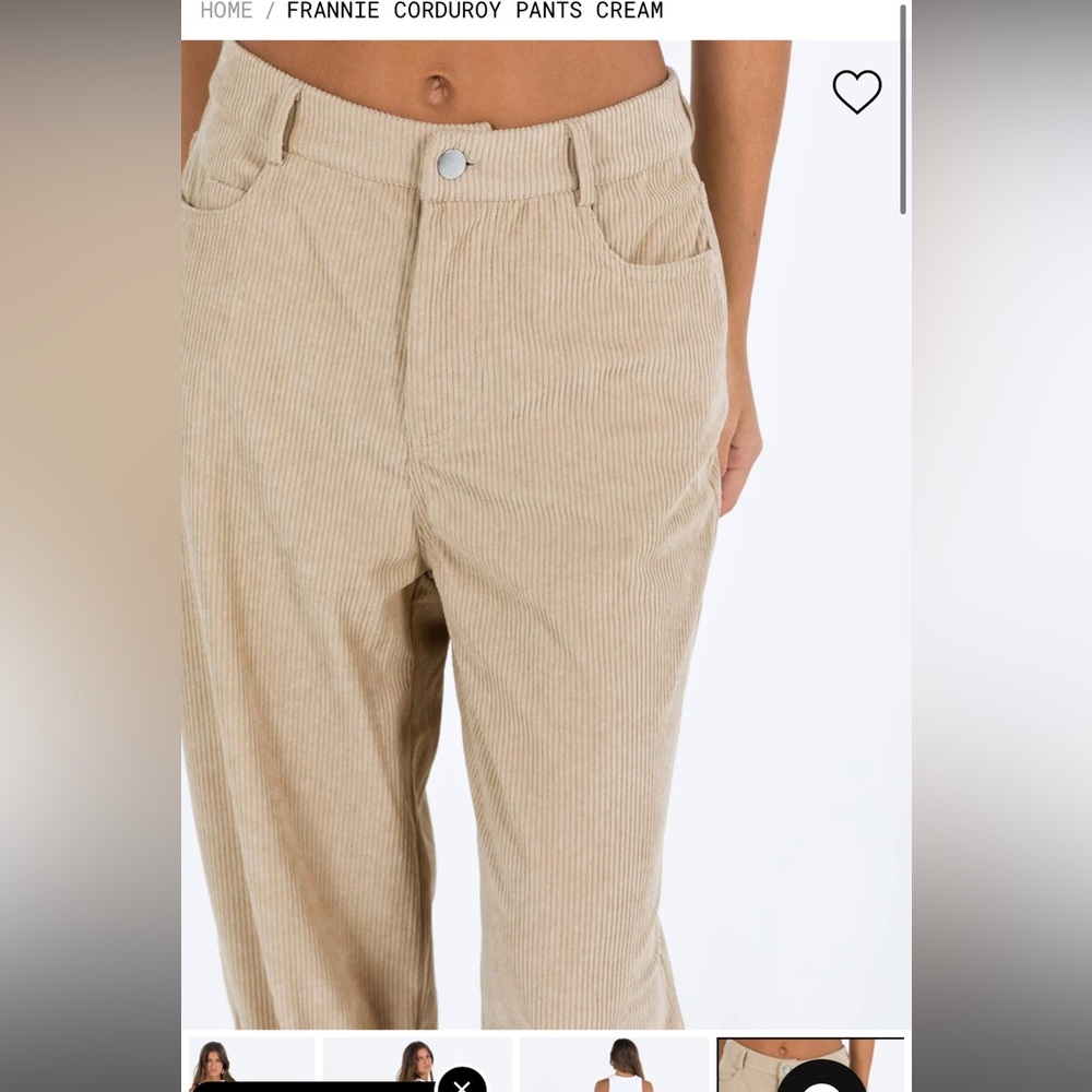 FRANNIE CORDUROY PANTS CREAM - NWT